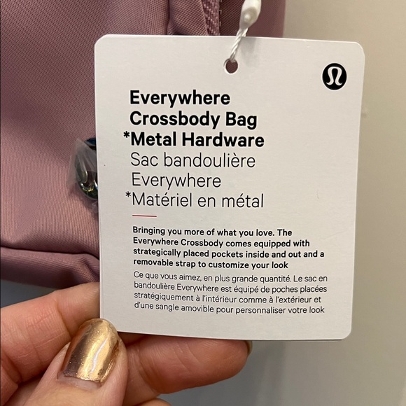 Lululemon Rose Blush Everywhere Crossbody Bag with Metal Hardware - Picture 2 of 5